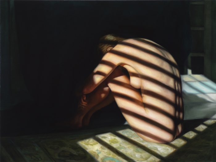 Anwen Keeling é uma artista australiana cuja série The Blue Room chamou minha atenção. Nessa série de pinturas a óleo, ela estuda o corpo feminino através do luzes e sombras que vem das janelas.