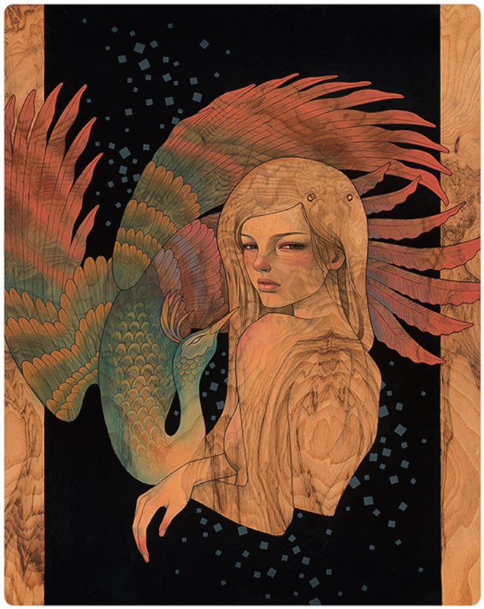 Um dos pontos que mais gosto no trabalho da Audrey Kawasaki acaba sendo meio contraditório. Digo isso já que enxergo nas suas pinturas um lado erótico e, ao mesmo tempo, inocente. Cada pintura parece ter sido feita para ser atraente de um jeito quase perturbador.
