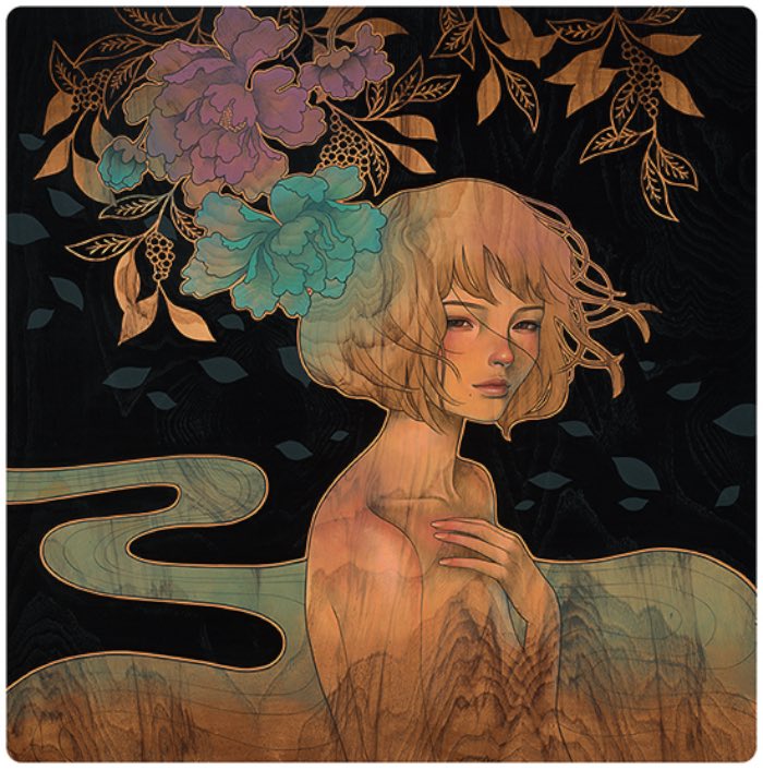 Um dos pontos que mais gosto no trabalho da Audrey Kawasaki acaba sendo meio contraditório. Digo isso já que enxergo nas suas pinturas um lado erótico e, ao mesmo tempo, inocente. Cada pintura parece ter sido feita para ser atraente de um jeito quase perturbador.