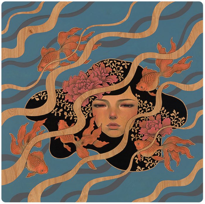 Um dos pontos que mais gosto no trabalho da Audrey Kawasaki acaba sendo meio contraditório. Digo isso já que enxergo nas suas pinturas um lado erótico e, ao mesmo tempo, inocente. Cada pintura parece ter sido feita para ser atraente de um jeito quase perturbador.