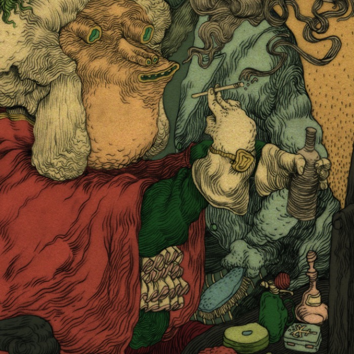 Raymond Lemstra gosta de usar referências de uma natureza primitiva em seus desenhos, esculturas e ilustrações. Desse jeito, ele encontra distorções na percepção do nós somos e reduz o corpo àquilo que é mais importante.