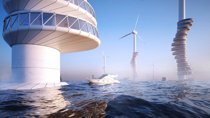 Wind Pecker é um projeto arquitetônico do design alemão Goetz Schrader. Nesse projeto ele tenta visualizar como seria possível usar das inúmeras fazendas de energia eólica que temos na Alemanha como prédios residenciais.