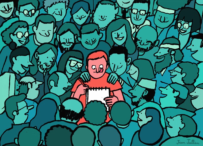 Como um artista francês cria ilustrações satíricas sobre nossa sociedade e como nos relacionamos com tecnologia e nossos celulares