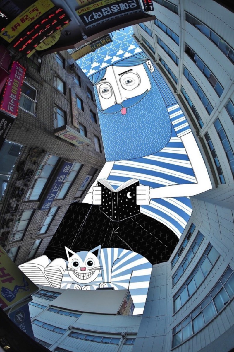 Usando o azul do céu como tela de pinturaThomas Lamadieu é um ilustrador francês que criou uma forma bem interessante de misturar fotografias e seus desenhos. Ele faz isso pintando céus. É sério.<img decoding=async class=