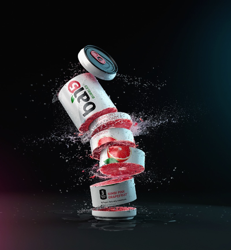 Mike Campau deixou a fotografia de lado para fotografar as embalagens da baì. Você pode ver como que essa decisão tridimensional fez sentido