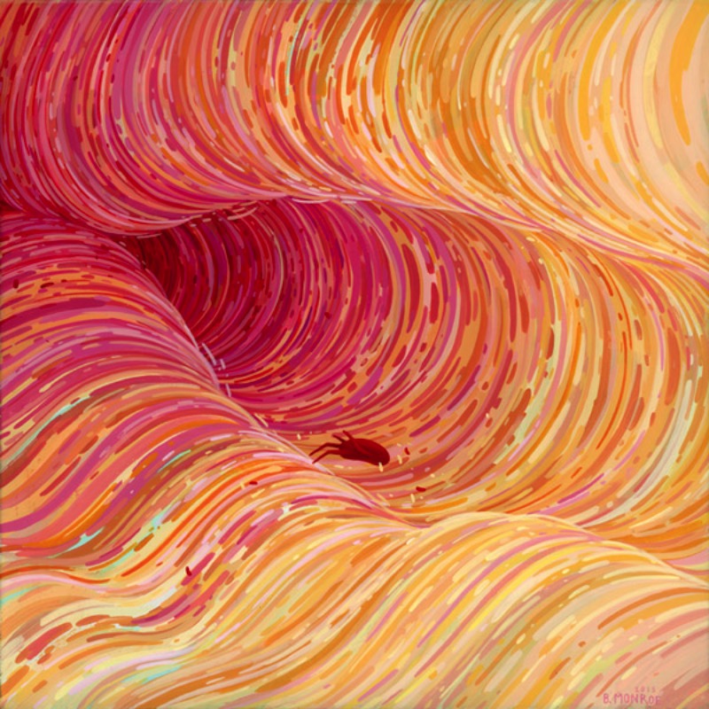 Brendan Monroe mora em Oakland, na Califórnia, com sua esposa e seu gato. Algumas vezes ele aceita projetos de ilustração mas seu dia a dia é, normalmente, feito de pinturas e esculturas que ele cria para exposições. Essas obras são feitas para questionar o que ele sabe e onde ele trabalha. Abaixo você podem ver algumas das imagens e esculturas que ele cria.