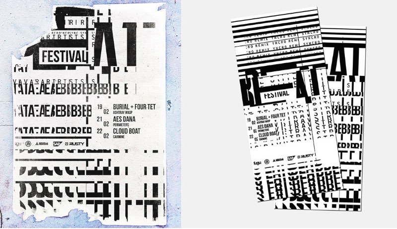 Para criar a identidade visual do Beat Festival, o designer russo Alexander Rubtsov resolveu se inspirar no princípio do espectrograma, que nada mais é do que a representação visual das frequências e sinais usados nas músicas que escutamos.