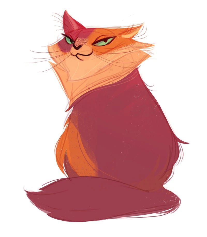 Não consegui descobrir o nome do autor desse tumblr cheio de gatos mas consegui aprender algumas coisas sobre a forma com a qual as ilustrações aqui são feitas. Tudo começa com uma Cintiq 22HD e um pouco de Photoshop. Os brushes usados para os desenhos não são nada além do padrão que existe no Photoshop e gosto de ver como algumas texturas acabam aparecendo durante o processo de criação.