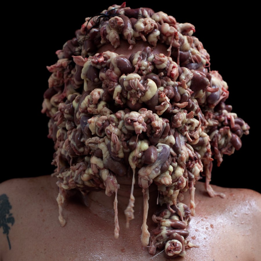 Edu Monteiro se transforma nessa série de fotos chamada Autorretrato Sensorial. Aqui ele disfarça sua identidade e seu rosto através de uma série de elementos que vão desde de pedaços de animais passando por folhas secas e animais de pelúcia. É estranho mas o efeito visual ficou bem interessante.