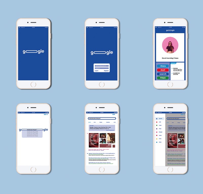 No Google Rebranding da designer Dana Kim, o visual da empresa ficou mais responsivo e mais amigável com a inserção da barra de pesquisa direto no logo. Essa solução visual veio dos OOs combinados do Google e, de acordo com a designer, simbolizam a união do usuário com a empresa e como eles se esforçam para engajar com o público.