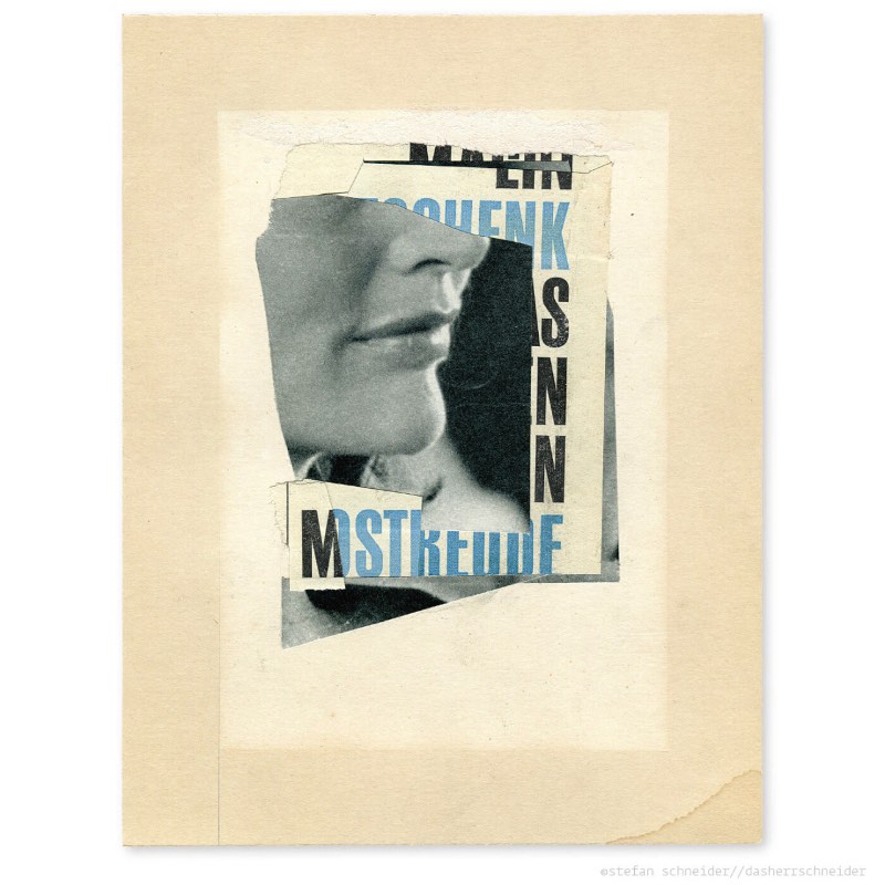 Dasherrschneider é o nome que Stefan resolveu adotar para seu trabalho de colagens. Baseado em Berlin, o artista trabalha criando colagens manuais inspiradas pelo visual de revistas, jornais e fotografias antigas. 