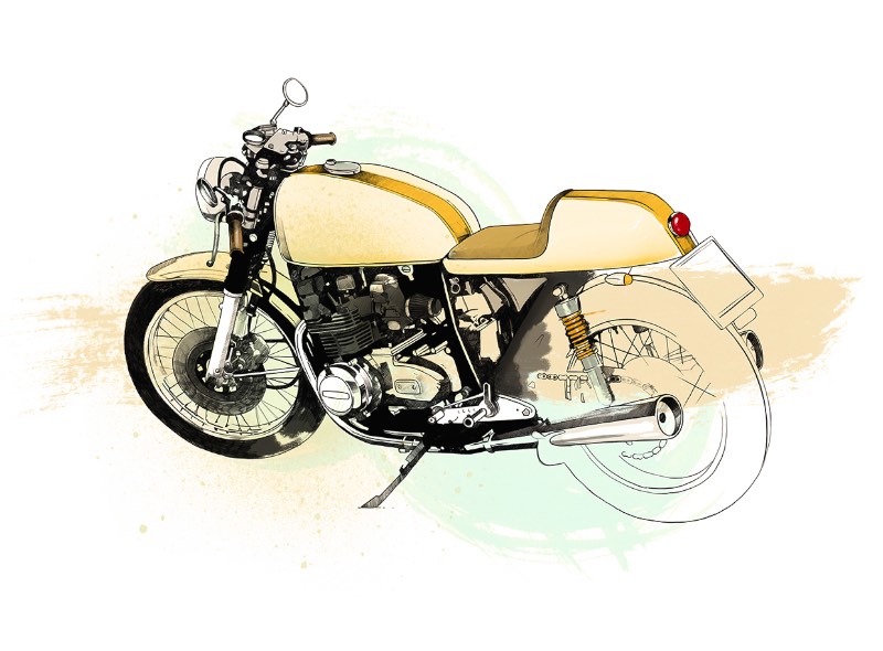 Cafe Racer Project é um projeto pessoal do Oscar Llorens, ilustrador espanhol baseado em Madrid. Aqui ele resolveu juntar duas de suas paixões em um lugar. Foi assim que ele combinou seu amor por ilustração com motocicletas. 