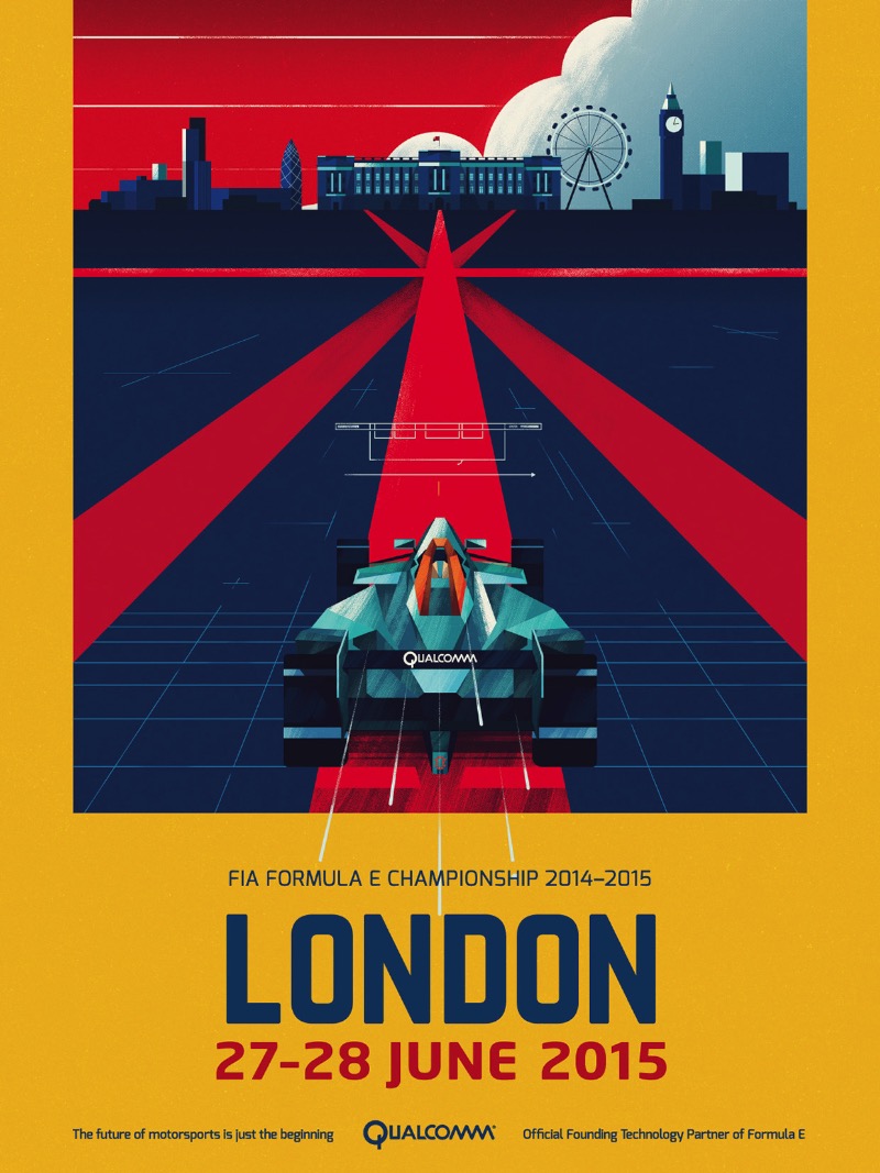 Dan Matutina é um designer e ilustrador lá das Filipinas que gosta de misturar o analógico com o digital. E é isso que você consegue ver bem nos posters que ele criou para o Campeonato de Formula E da temporada 2014-2015.
