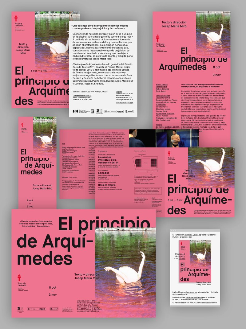 Aqui vocês podem ver os posters da temporada de 2014-2015 do Teatro de La Abadía criado pelo pessoal do estúdio Tres Tipos Gráficos, lá de Madrid. O apelo da direção de arte foi focado no lado fotográfico do design gráfico e cada peça era representada com uma fotografia.