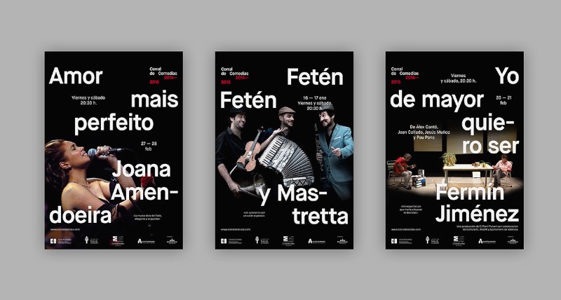 Aqui vocês podem ver os posters da temporada de 2014-2015 do Teatro de La Abadía criado pelo pessoal do estúdio Tres Tipos Gráficos, lá de Madrid. O apelo da direção de arte foi focado no lado fotográfico do design gráfico e cada peça era representada com uma fotografia.
