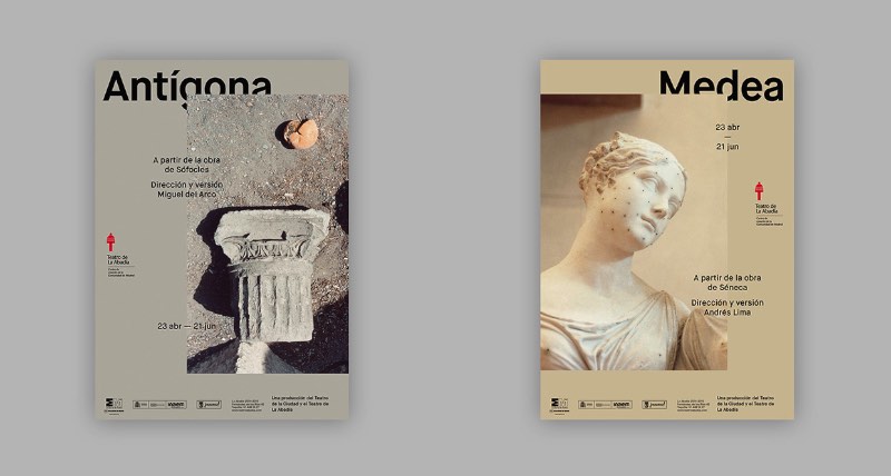Aqui vocês podem ver os posters da temporada de 2014-2015 do Teatro de La Abadía criado pelo pessoal do estúdio Tres Tipos Gráficos, lá de Madrid. O apelo da direção de arte foi focado no lado fotográfico do design gráfico e cada peça era representada com uma fotografia.