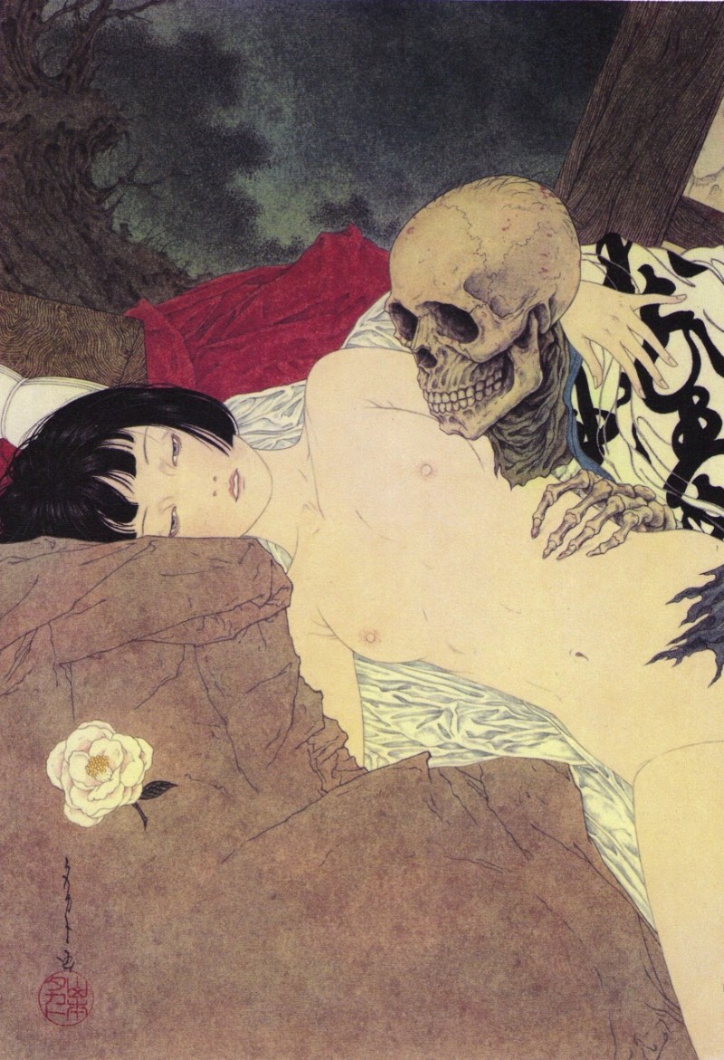 A Arte de Takato Yamamoto poderia ser descrita como uma brilhante mistura de ilustração, sexo e violência.