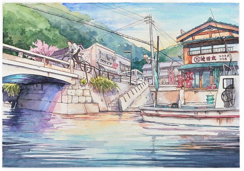 Bicycle Boy começou como um projeto divertido para o ilustrador Mateusz Urbanowicz. Ele se sentiu inspirado pelo trabalho de animação do Studio Ghibli no filme Whisper of the Heart e resolveu arriscar algumas aquarelas. Parece que a primeira ilustração desse projeto repercutiu tão bem online que ele resolveu criar essa série com 10 imagens que contam a história de um garoto andando de bicicleta, fazendo de tudo para atingir seu objetivo no final do dia.