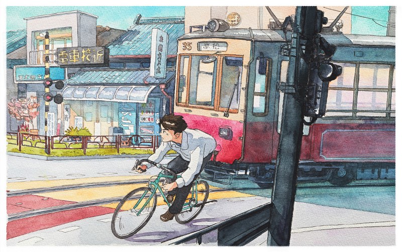 Bicycle Boy começou como um projeto divertido para o ilustrador Mateusz Urbanowicz. Ele se sentiu inspirado pelo trabalho de animação do Studio Ghibli no filme Whisper of the Heart e resolveu arriscar algumas aquarelas. Parece que a primeira ilustração desse projeto repercutiu tão bem online que ele resolveu criar essa série com 10 imagens que contam a história de um garoto andando de bicicleta, fazendo de tudo para atingir seu objetivo no final do dia.