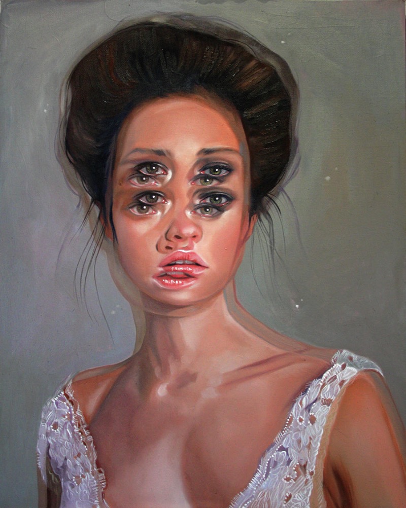 Quando você visita o portfólio da Alex Garant, vai ler que ela se auto declara a Rainha dos Olhos Duplos e esse título é mais do que merecido. Seu trabalho visual é repleto de estudos focados nesse tema de vários olhos e ela faz isso de um jeito magistral. 