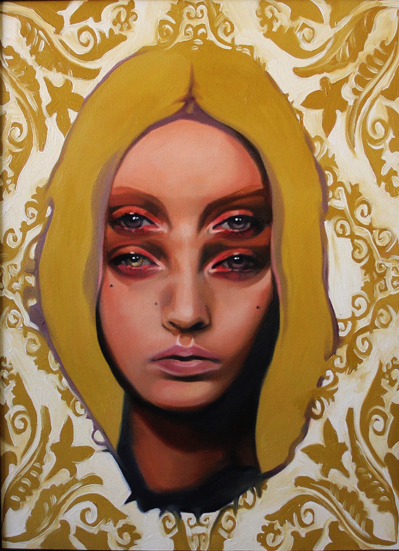 O trabalho visual de Alex Garant consiste de pinturas tradicionais e ela usa de vários padrões, de simetria e super imposição e duplicação de elementos para criar suas imagens. E é estranho observar as reações que temos quando vemos seu trabalho pela primeira vez. É como se a nossa cabeça não conseguisse focar direito e ficasse tentando e tentando até desistir.
