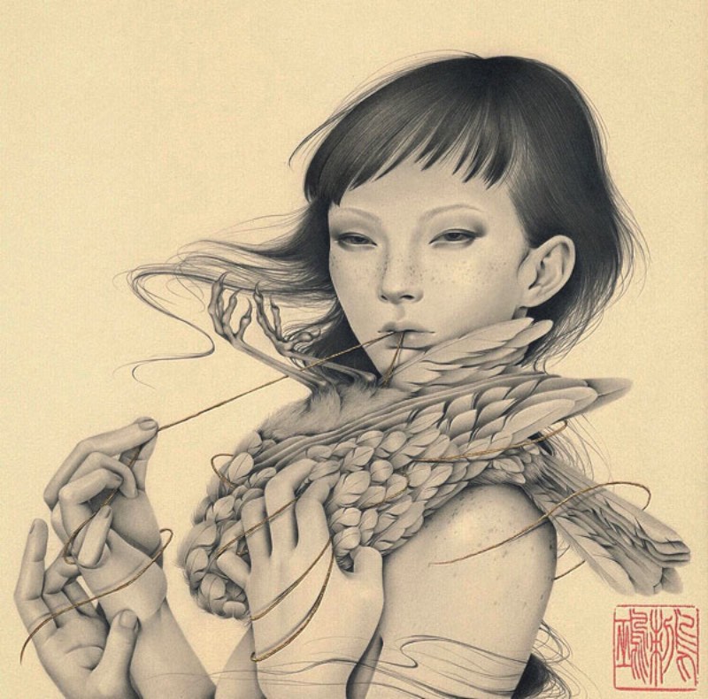 Ozabu é como é conhecida a artista japonesa que você vai ver nas imagens abaixo. Seu trabalho de ilustração e arte é fenomenal e tenho certeza de que vocês vão gostar. O que mais me chamou a atenção no trabalho da Ozabu é a forma com a qual ela trabalha com as sombras e as formas do rosto humano, seguindo um visual que, pelo menos para mim, é extremamente japonês.