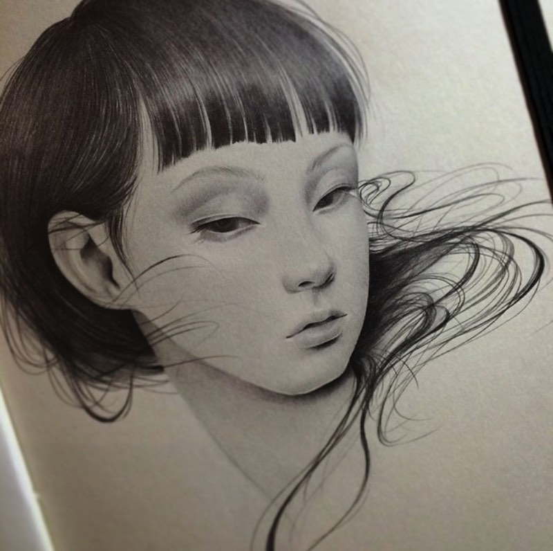 Ozabu é como é conhecida a artista japonesa que você vai ver nas imagens abaixo. Seu trabalho de ilustração e arte é fenomenal e tenho certeza de que vocês vão gostar. O que mais me chamou a atenção no trabalho da Ozabu é a forma com a qual ela trabalha com as sombras e as formas do rosto humano, seguindo um visual que, pelo menos para mim, é extremamente japonês.