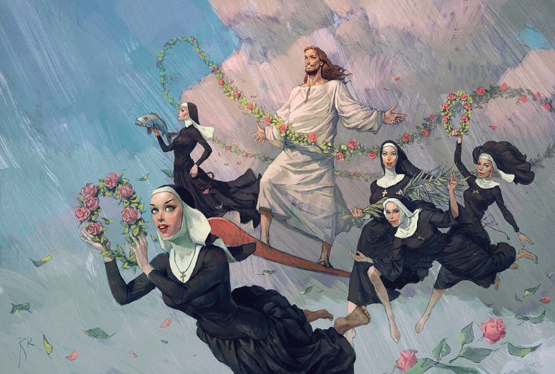 As ilustrações digitais do artista russo Waldemar von Kazak chamam a atenção pelo seu surrealismo e pelo seu comentário social. E esse comentário muitas vezes chega a ser controverso mostrando tensão sexual e bizarros personagens feitos para chamar a atenção de uma audiência.