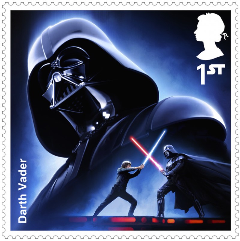 O Royal Mail britânico acabou de anunciar sua mais nova coleção de selos e eles apresentam personagens de toda a franquia de Guerra nas Estrelas. O material foi criado pelo designer Malcolm Tween da Digital Progression e os doze selos dessa coleção mostram de Darth Vader a Han Solo, passando por Boba Fett e Yoda até Obi Wan Kenobi e Chewbacca.