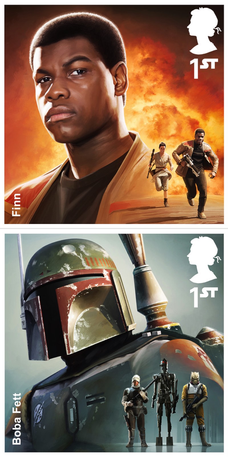 Selos de Guerra nas Estrelas para Galáxias Distantes - O Royal Mail britânico acabou de anunciar sua mais nova coleção de selos e eles apresentam personagens de toda a franquia de Guerra nas Estrelas. O material foi criado pelo designer Malcolm Tween da Digital Progression e os doze selos dessa coleção mostram de Darth Vader a Han Solo, passando por Boba Fett e Yoda até Obi Wan Kenobi e Chewbacca. 