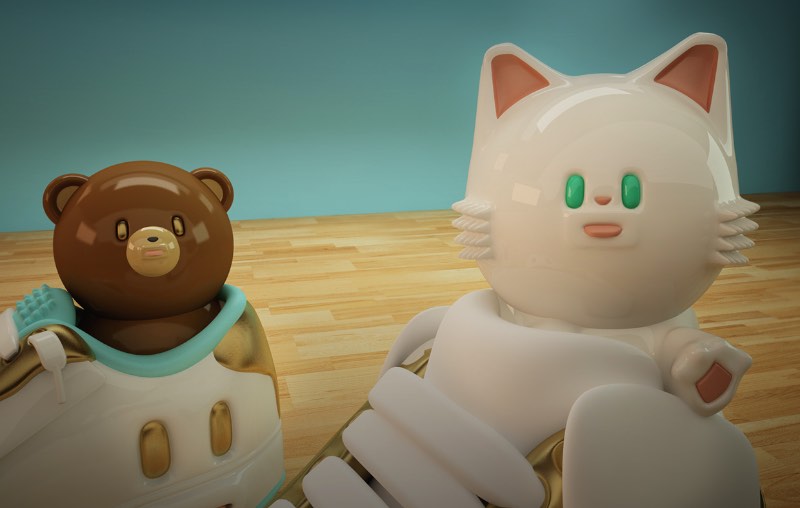 Não sei o nome da pessoa por trás de Mr. Kat mas sei que gosto muito do trabalho dele. Esse trabalho visual que parece criar esculturas imaginárias que misturam cultura pop e um mundo ancestral repleto de estranhas ideias. 