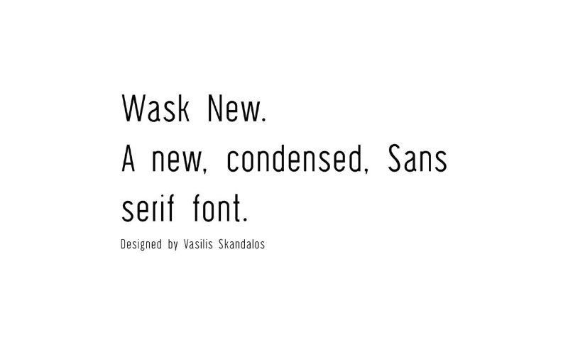 Wask News é o nome dessa fonte criada pelo grego Vasilis Skandalos. O trabalho começou há alguns meses com uma versão condensada do que viria a se tornar a Wask News. Essa fonte sem serifa foi criada com a ideia de ser usada para publicidade, embalagens e conteúdo editorial. E, além de todos os caracteres que você espera para línguas européias, a Wask News ainda vem com tudo preparado para o grego também.