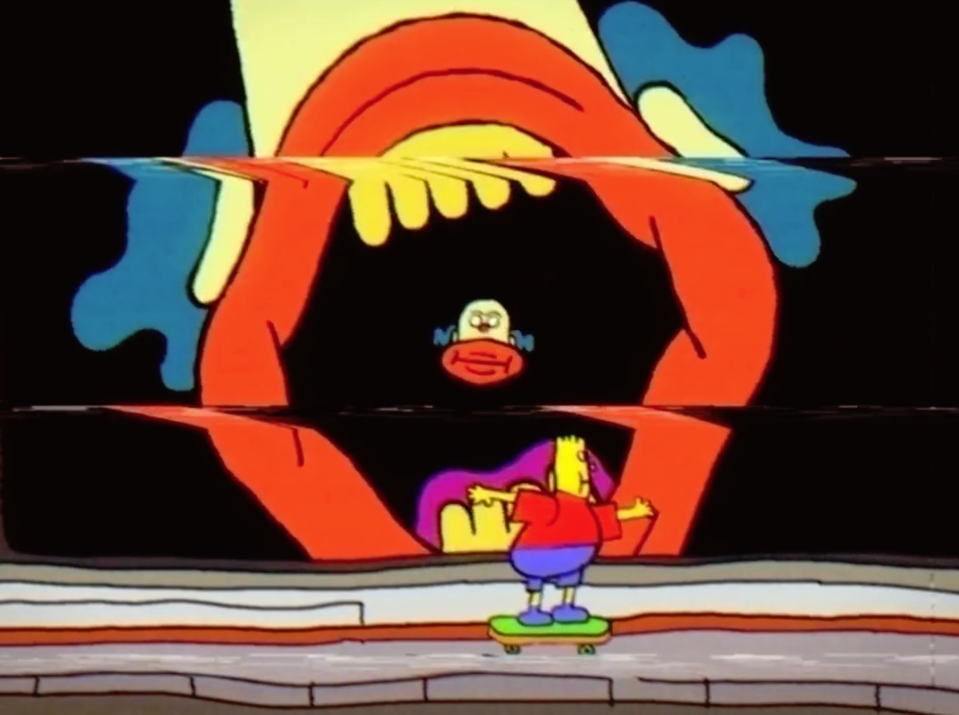 Sim, a gente ama os Simpsons mesmo não tendo assistido o desenho animado tem um belo tempo. Mas, o que Yoann Hervo é algo especial. Especial de um jeito complicado de explicar. Afinal, a abertura dos Simpsons por Yoann Hervo mostra um desenho animado distópico e totalmente bizarro. Aqui os rostos dos personagens são diferentes, distorcidos como as transições de cenas e pneus em chamas pelas ruas mostram que algo errado aconteceu.