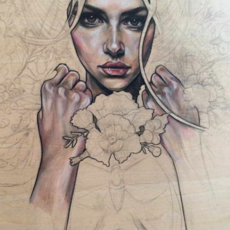 Wendy Ortiz é uma artista auto-didata que produz belíssimas pinturas que podem ser melhor apreciadas nas imagens abaixo. Mas, ela não fica só nas pinturas, ela também faz tatuagens lá em Anaheim, na Califórnia, e você pode ver esse lado do seu trabalho aqui.