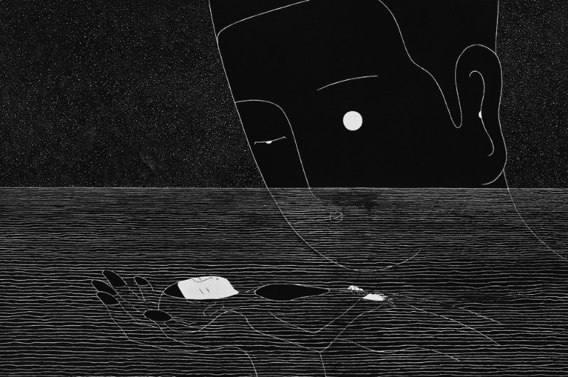 Parece que, para Kim Dae-Hyun, a única cor que importa é o preto e é assim que ele cria suas ilustrações. Mas não pense que a falta de cor vai transformar o trabalho monocromático dele em algo tedioso. Muito pelo contrário, as ilustrações que encontrei no seu portfólio tem muita história para contar.