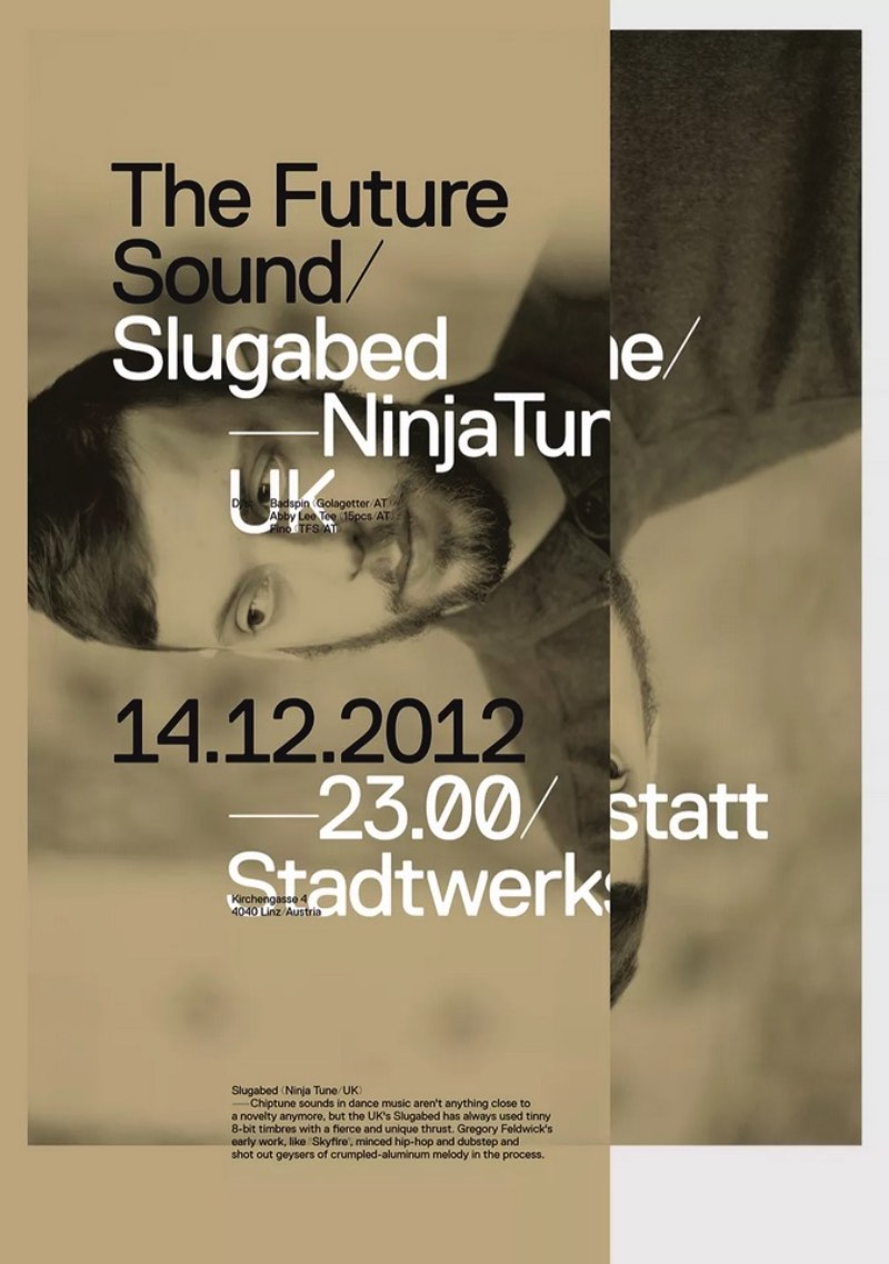 Nos últimos cinco anos, o estúdio de design gráfico austríaco OrtnerSchinko anda criando o material de divulgação de The Future of Sound. A festa que acontece na cidade de Linz já teve mais de 50 edições e criar todos esses posters seria um problema para muita gente. É aqui que o trabalho do OrtnerSchinko vem a tona. 