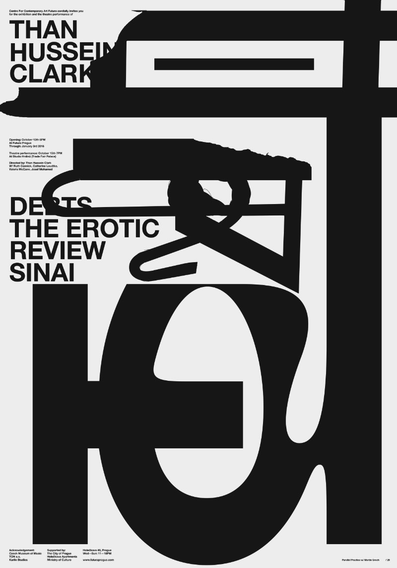 Não consegui descobrir muita coisa sobre o trabalho de Martin Groch. Sei que ele é um designer gráfico da Eslováquia, que ele vive em Praga e que ele sabe muito bem combinar tipografia com imagens e formas abstratas. Mas, meu conhecimento sobre esse designer acaba aqui. 