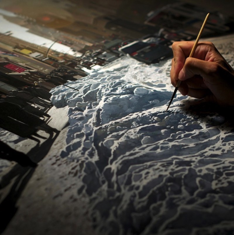 Luis Perez é um artista espanhol cujo estilo de pinturas hiper realistas tem a proposta de reviver o Regionalismo, estilo americano que costumava retratar cenas dinâmicas da vida urbana e rural. Quando você der uma olhada nas imagens abaixo, tente manter esse detalhe em mente. 