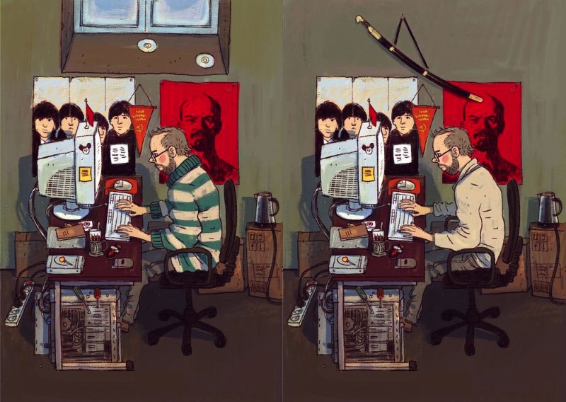 Dmitry Narozhny é um ilustrador russo baseado na Tailândia cujo portfólio é repleto de ótimos trabalhos. Nesse artigo aqui, resolvi publicar seu projeto IT-characters onde o ilustrador criou uma série de imagens focados nos clichês visuais da comunidade de tecnologia. As imagens abaixo irão ilustrar uma calendário da Devexperts, cada imagem para um mês diferente.