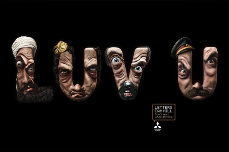 Letters Can Kill é uma campanha da Mitsubishi que pede pelo fim do envio de SMS enquanto você está dirigindo. O pessoal da Lightfarm Studios criou as imagens 3D que você vai ver logo abaixo usando formas em CGI e um pouco de fotografia.