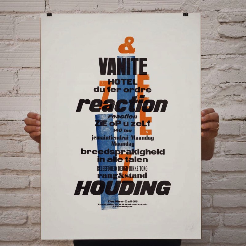 The New Call (1 & 2) é o mais novo projeto do Bunkertype onde os conceitos visuais de H.N. Werkman são retrabalhados com o foco em uma reinterpretação mais madura e pessoal. Nos posters que você vai ver logo abaixo, o objetivo era o de expandir os recursos usados no trabalho final. Dessa forma acabou surgindo uma série de imagens inspiradas no conceito criado por H.N. Werkman.