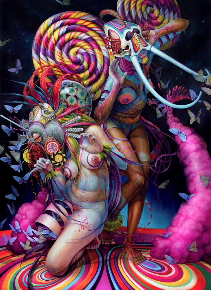 As pinturas de Hannah Faith Yata mostram uma miríade de conceitos políticos que vão desde a degradação ambiental até temas de injustiça moral e passando pelo feminismo. Tudo isso é mostrado através de cenas de uma natureza quase caótica onde mulheres semi nuas aparecem com cabeças de peixes como se essas máscaras escondessem algo ainda mais estranho.