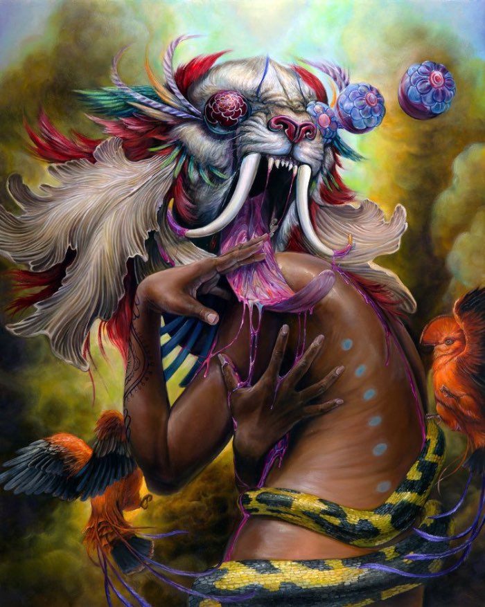 As pinturas de Hannah Faith Yata mostram uma miríade de conceitos políticos que vão desde a degradação ambiental até temas de injustiça moral e passando pelo feminismo. Tudo isso é mostrado através de cenas de uma natureza quase caótica onde mulheres semi nuas aparecem com cabeças de peixes como se essas máscaras escondessem algo ainda mais estranho.
