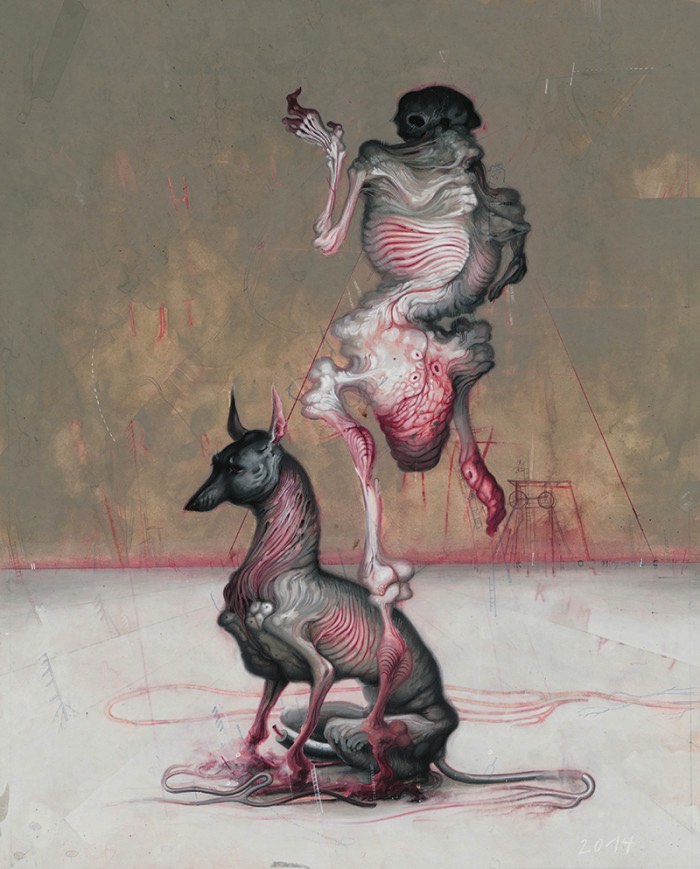 Allison Sommers cria cenários macabros em suas pinturas que vão sempre em direção ao metafísico e ao apocalíptico. As criaturas que ela cria, e que você pode ver logo abaixo, são os demônios da sua própria mente que ela põe para fora através de sua arte. 