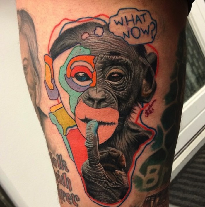 Rafael Makarov vem da Polônia mas seu trabalho de tatuagem vem com outro nome: Dzikson Wild. E, com esse pseudônimo, um novo estilo de tatuagem acabou surgindo. O antigo estilo foto realista que Makarov seguia foi substituído por uma mistura bem maluca de desenhos animados, aquarelas, ilustração e alguma coisa de realismo.