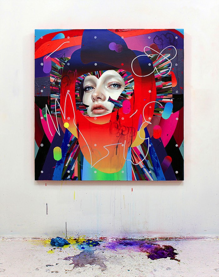 Já ando acompanhando o trabalho do Erik Jones tem alguns anos. Seja pelo instagram, facebook ou mesmo no seu portfolio online e sempre gosto de fazer uma visita a sua presença online para descobrir o que ele anda fazendo. Afinal, sua mistura de formas geométricas, caveiras e retratos femininos é inspirador e extremamente interessante.