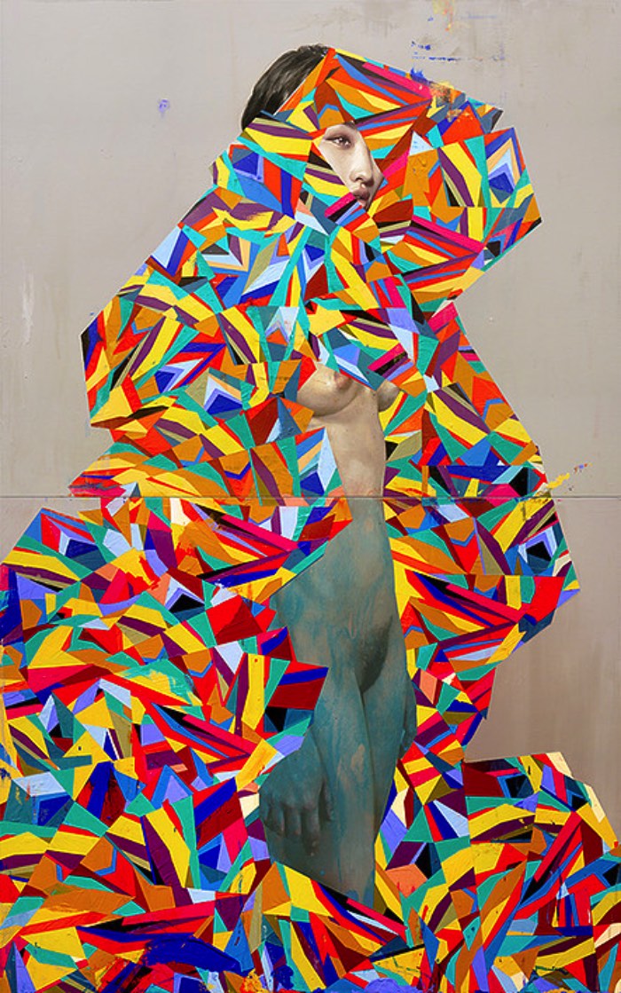 Já ando acompanhando o trabalho do Erik Jones tem alguns anos. Seja pelo instagram, facebook ou mesmo no seu portfolio online e sempre gosto de fazer uma visita a sua presença online para descobrir o que ele anda fazendo. Afinal, sua mistura de formas geométricas, caveiras e retratos femininos é inspirador e extremamente interessante.
