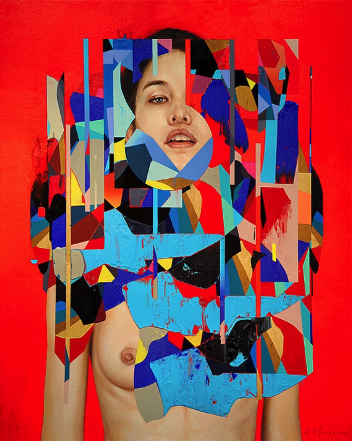 Já ando acompanhando o trabalho do Erik Jones tem alguns anos. Seja pelo instagram, facebook ou mesmo no seu portfolio online e sempre gosto de fazer uma visita a sua presença online para descobrir o que ele anda fazendo. Afinal, sua mistura de formas geométricas, caveiras e retratos femininos é inspirador e extremamente interessante.