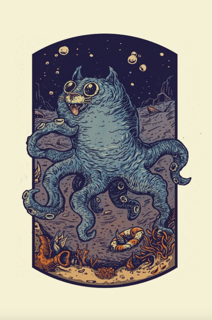 Geordan Moore vem de Halifax, no estado canadense da Nova Escócia, e é de lá que ele mantém o controle criativo do The Quarrelsome Yeti. Esse é o nome do estúdio de ilustração e estamparia onde ele cria ilustrações originais, posters impressos a mão, camisetas e posters feitos por silk screen. E todo esse material está a venda no Etsy dele. 