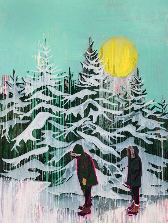 Kim Dorland supera as fronteiras da pintura através de uma exploração de memória, material, identidade, lugar e nostalgia. Sua referência visual é a paisagem canadense e seu apetite por história e por uma nova linguagem. Ele se recusa a ficar preso a apenas uma forma de produzir sua arte e você pode ver isso muito bem na natureza de suas pinturas. Algumas vezes, os quadros são cobertos por tinta acrílica, outras vezes é tinta de spray. E suas experimentações não ficam só por ali.